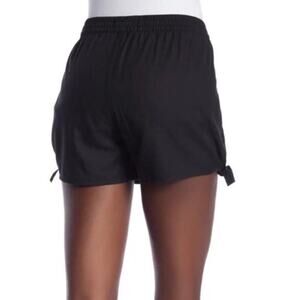 Madewell Elastic Waist Side Tie Shorts Pull On High Waisted In Black Size Large
